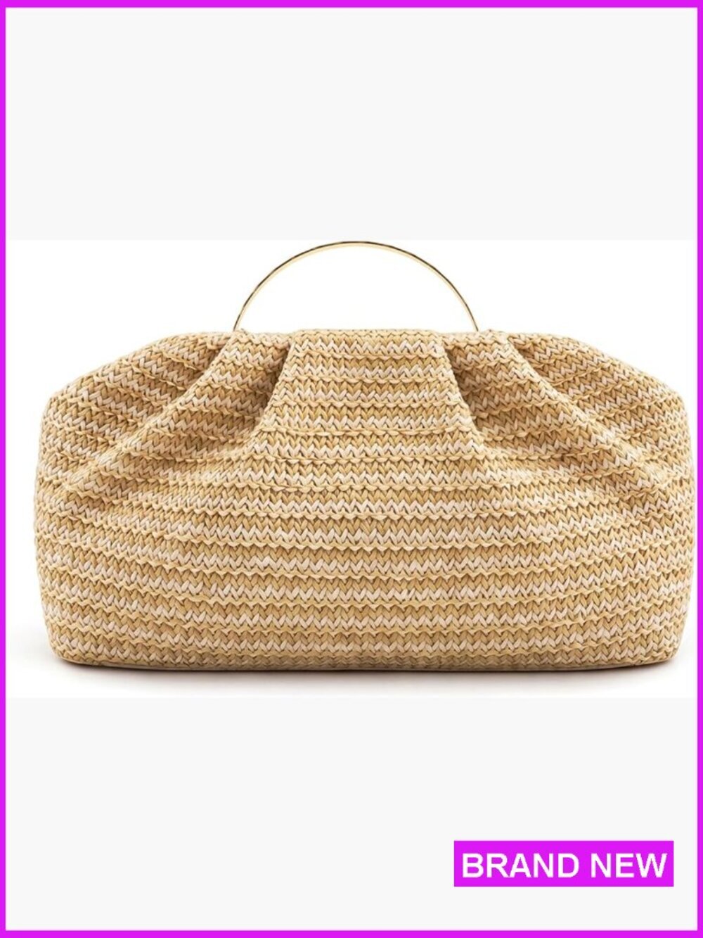 Straw Clutch Purse Woven Crossbody Bag Summer Beach Vacation Handbag